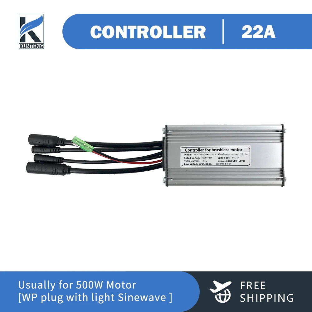 E-bike KT Controller 36 48V 250-1000W Sinewave SM/WP Plug Controller with Light
