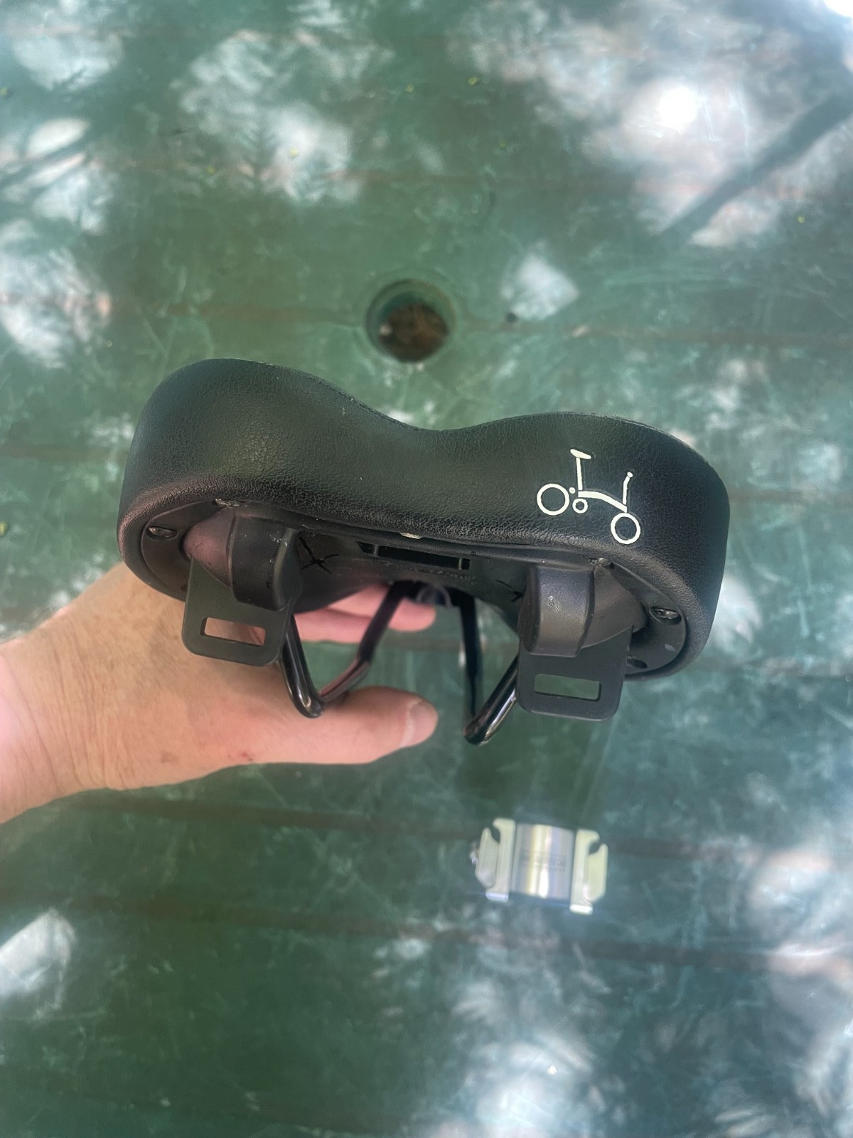 Standard Brompton Folding Bike Saddle & Silver Penta Clip