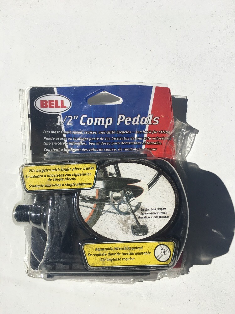 Bell Universal Metal/Plastic Bike Full Size Bicycle 1/2″ Pedals Set Black NEW