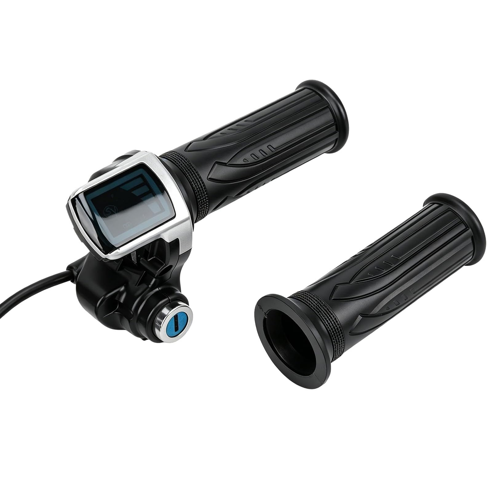 48V Twist Throttle for Electric Bikes with LED Display & Key Lock