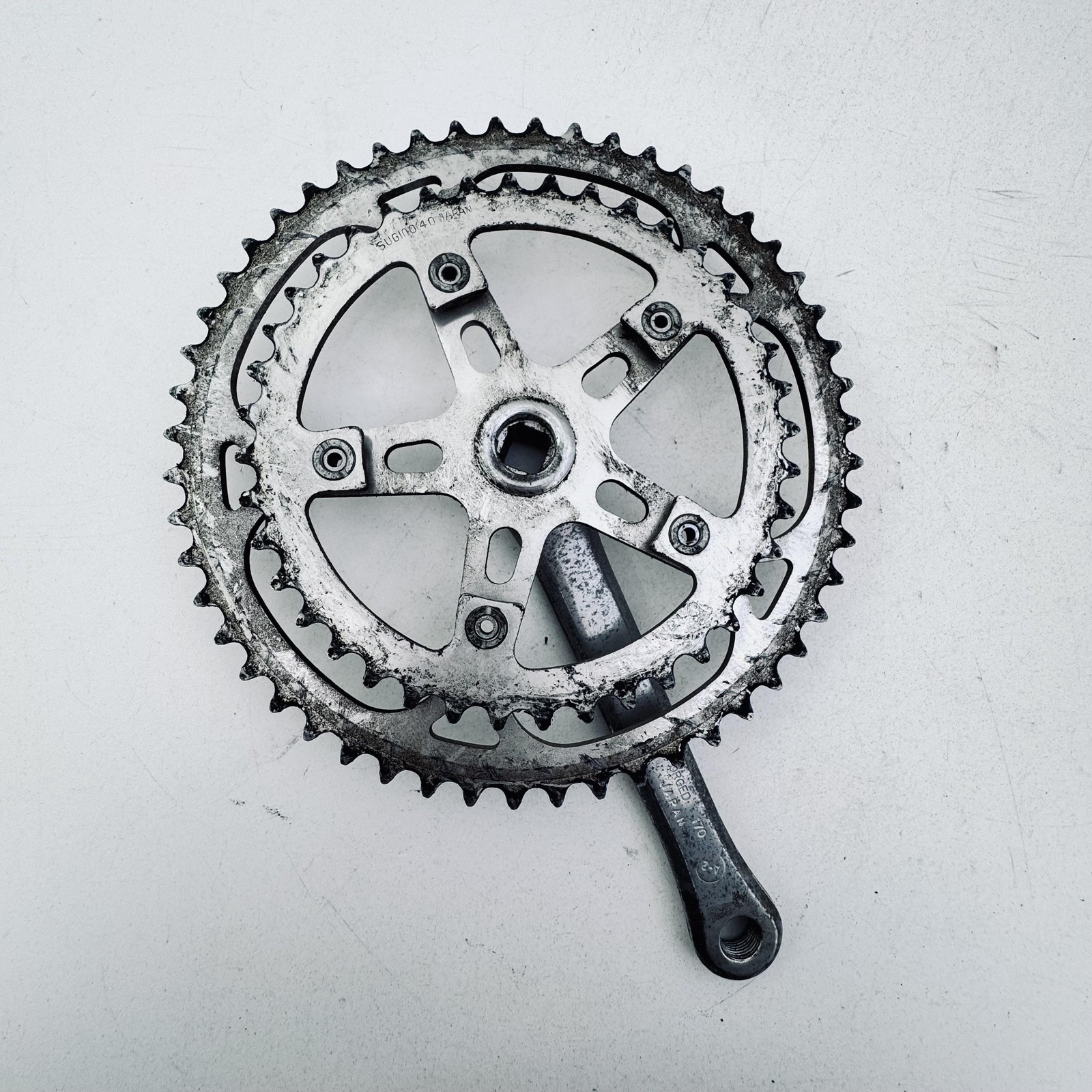 Vintage Sugino Super Maxy Right Crank 170mm Double 52/40T Silver Road Bike A93
