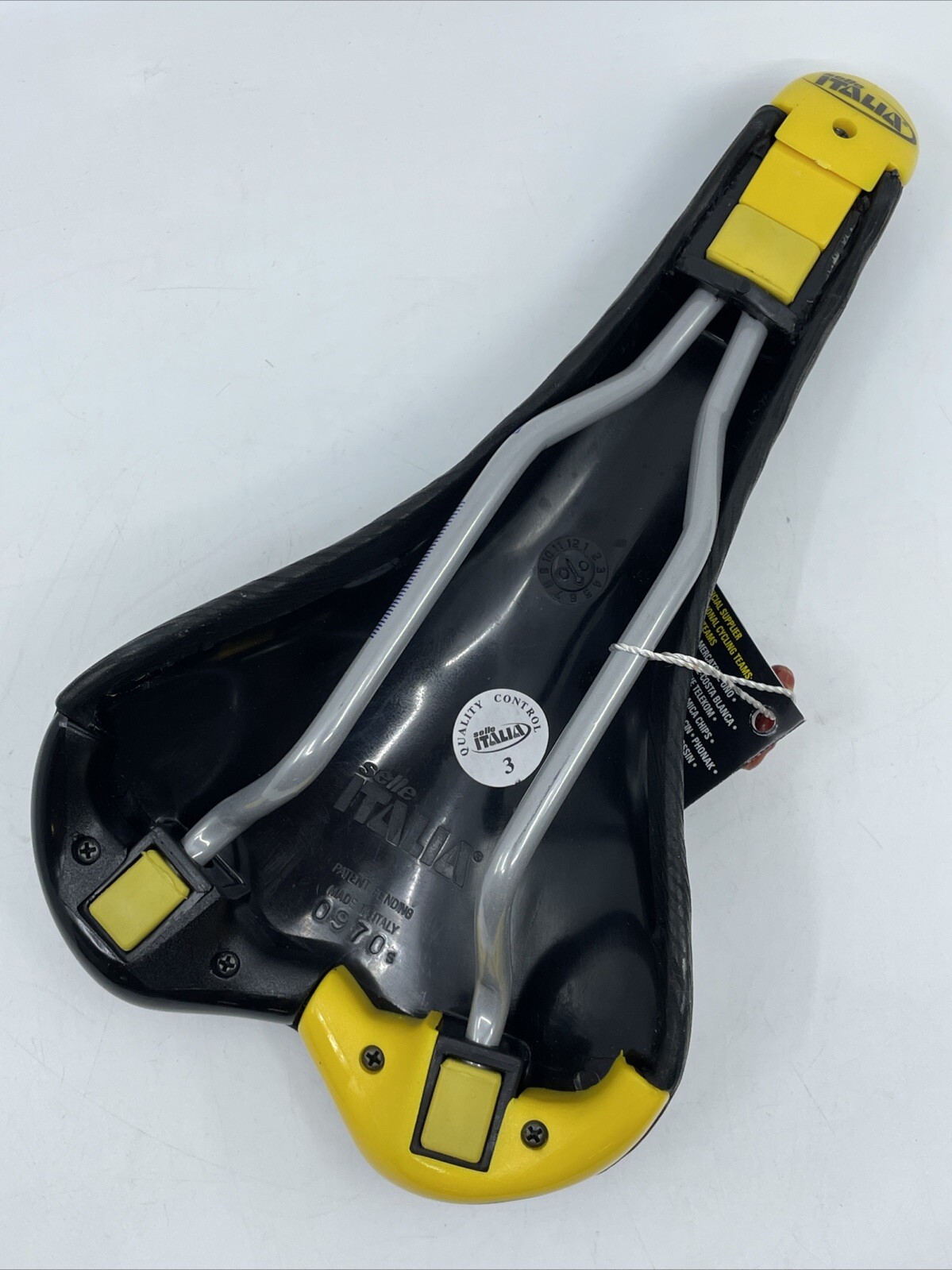 NOS VINTAGE 2000 Selle Italia Turbomatic 3 Black Leather Manganese Rail Saddle