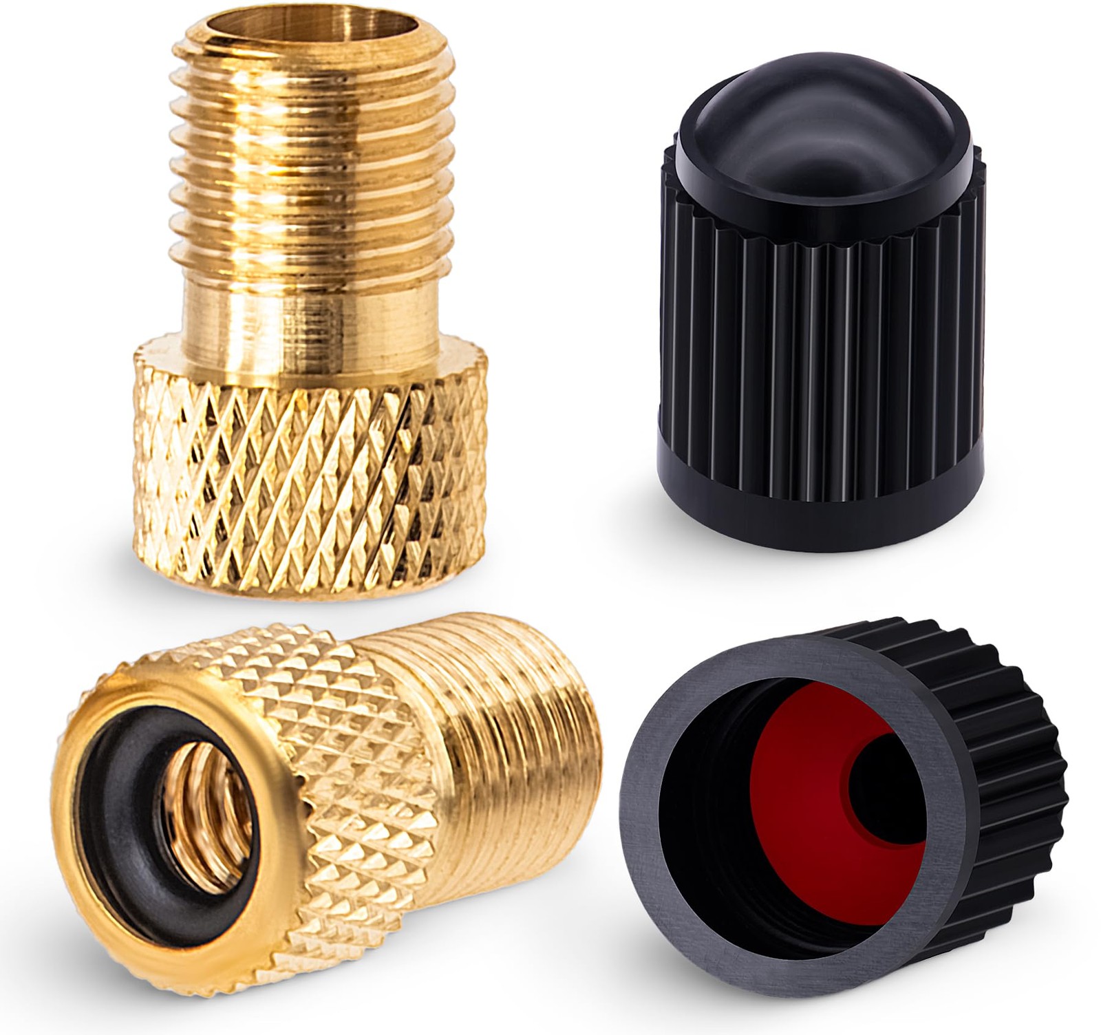 2PCS Brass Presta Valve Adapter, Convert Presta to Schrader Adaptor, Inflate …