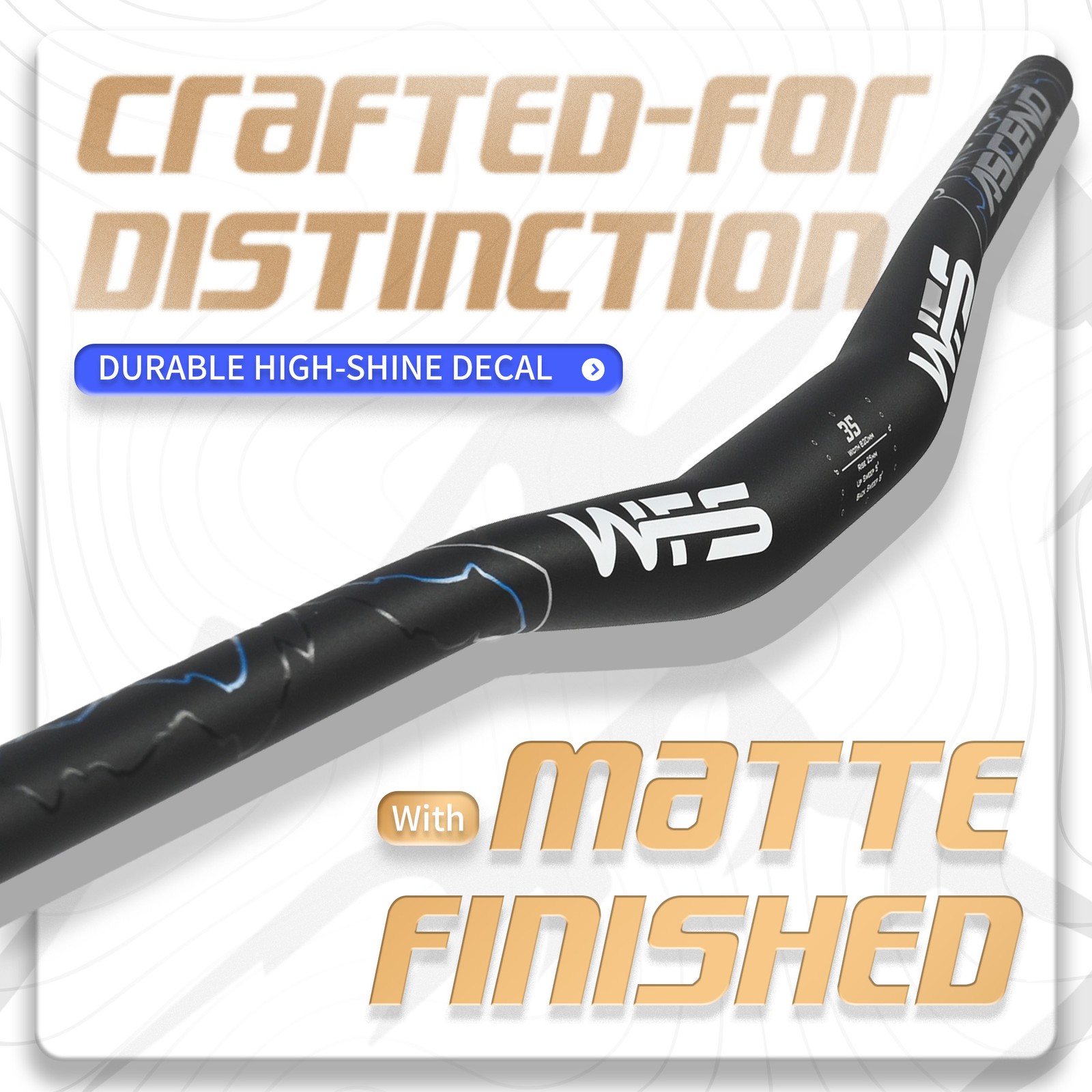 WFS Ascend 35 x 820mm Handlebar 25mm Rise, Black x Blue
