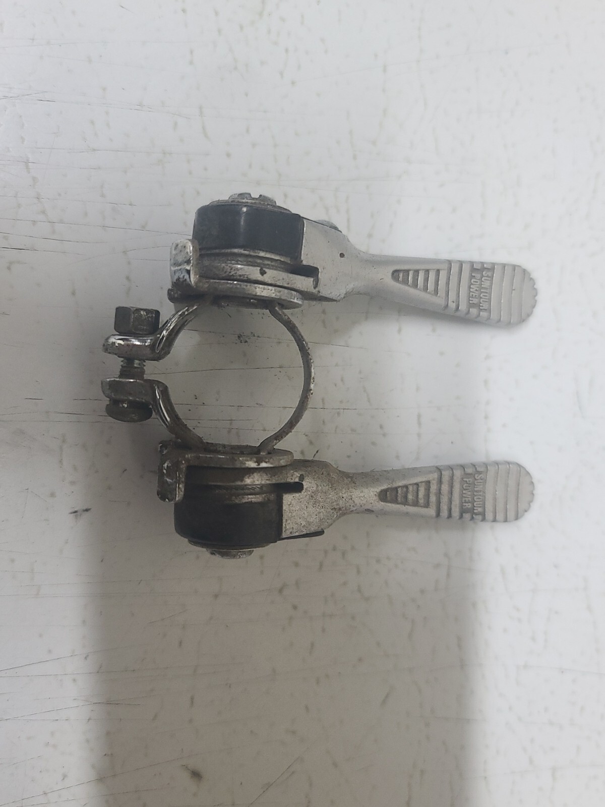 Vintage Suntour Power Shifter Ratchet Stem Clamp Friction Shifter 10s A2