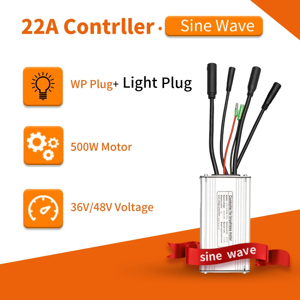 E-bike Controller 36V/48V 250W-1000W Waterproof Plug 15A/17A/22A/25A/30A Motor