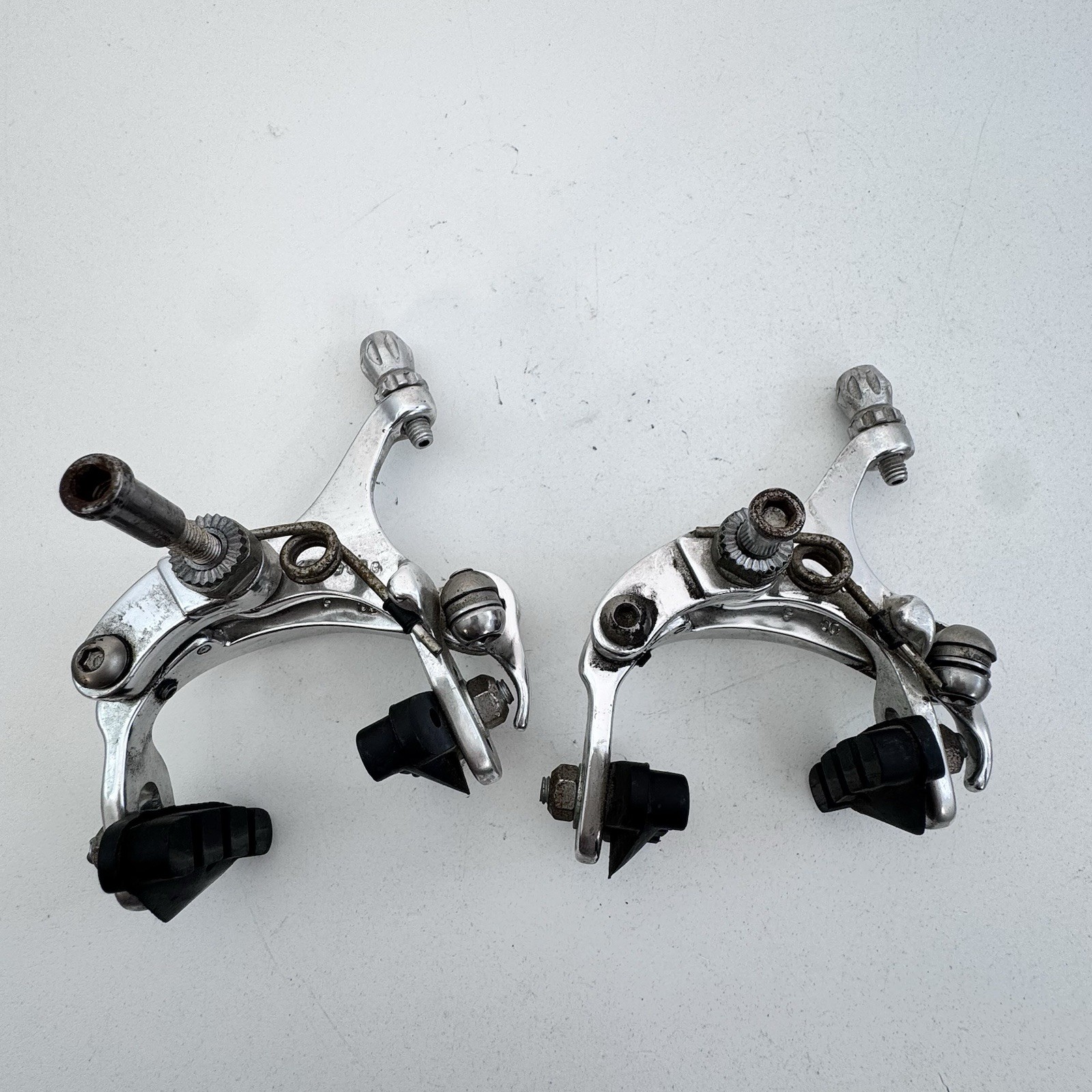 Vintage Brake Caliper Set Side Pull Dual Pivot Recessed 00s Road Silver A16