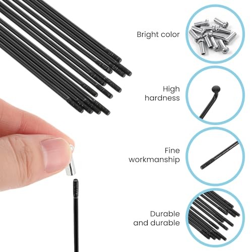 12pcs 290mm/11.4inch Stainless Steel Spokes Mountain Bike/Road Bike Steel 14G