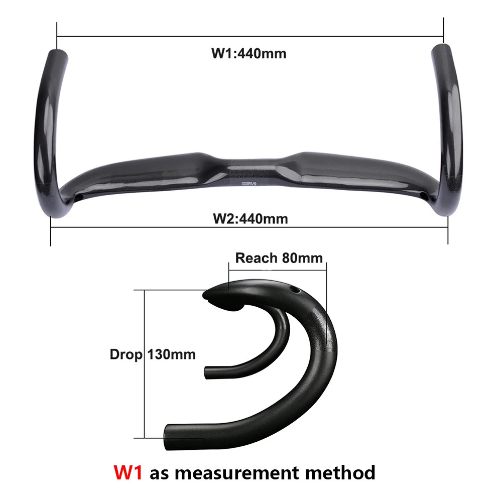 Road Bike Cycling 3K Glossy Internal Routing Carbon Handlebar 400/420/440mm