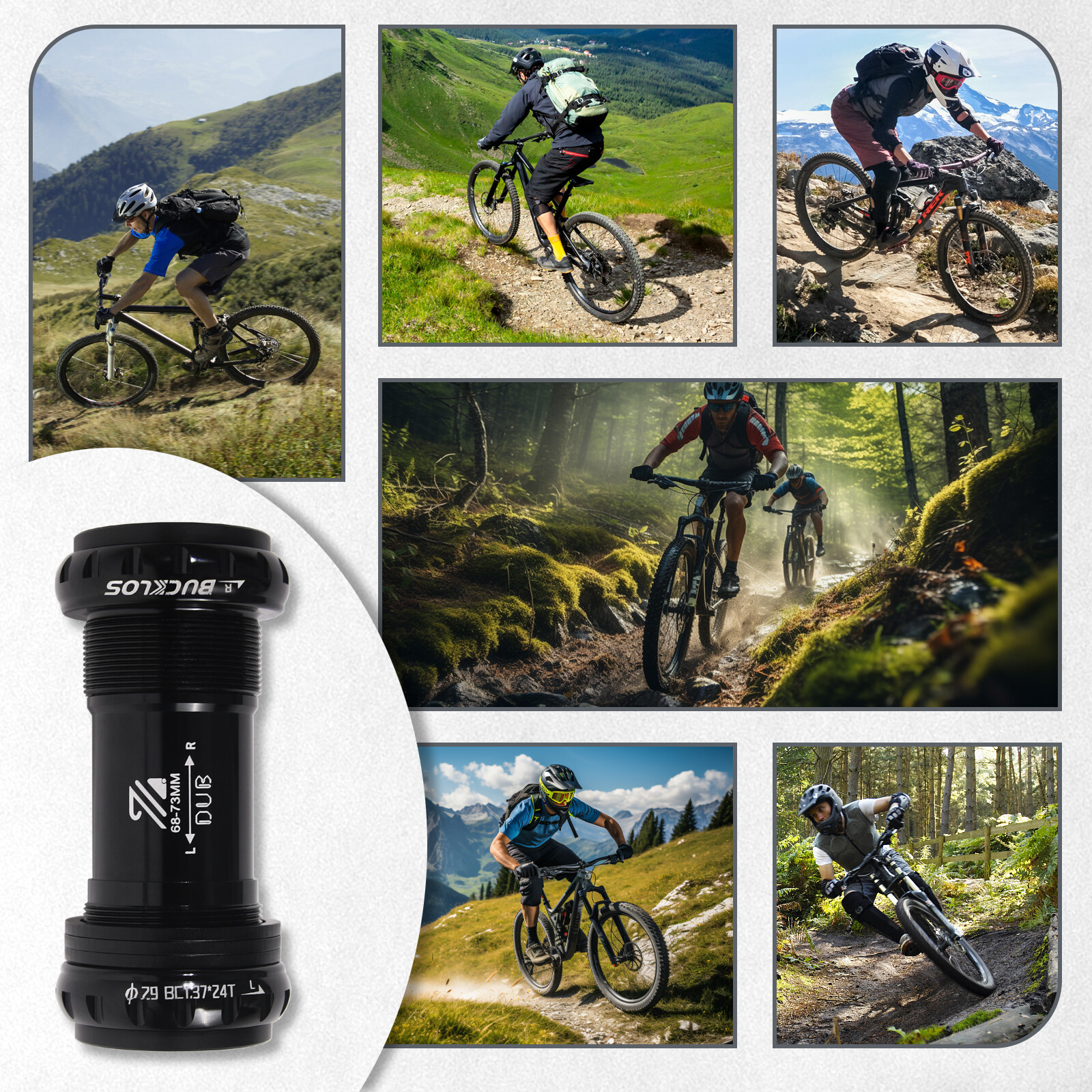 BUCKLOS BB 68/73mm Bottom Bracket Road Mountain Bike Hollow DUB 29mm for SRAM US