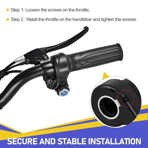 20X 3 Pin Full Twist Ebike Throttle, Universal 12V-72V for Electric Bicycle
