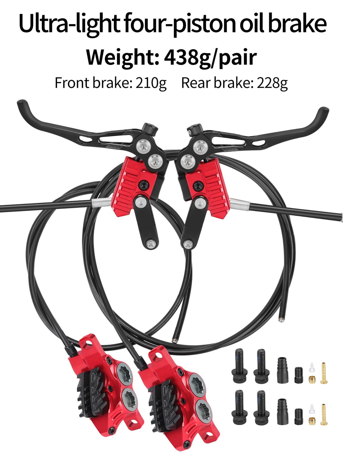 Iiipro Mtb Four Piston Hydraulic Disc Brake 800mm/1550mm Ultra-light Cnc Fully I