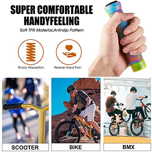 Scooter Grips – Mixed Color MTB & BMX Handlebar Grips | 145mm Soft Rainbow