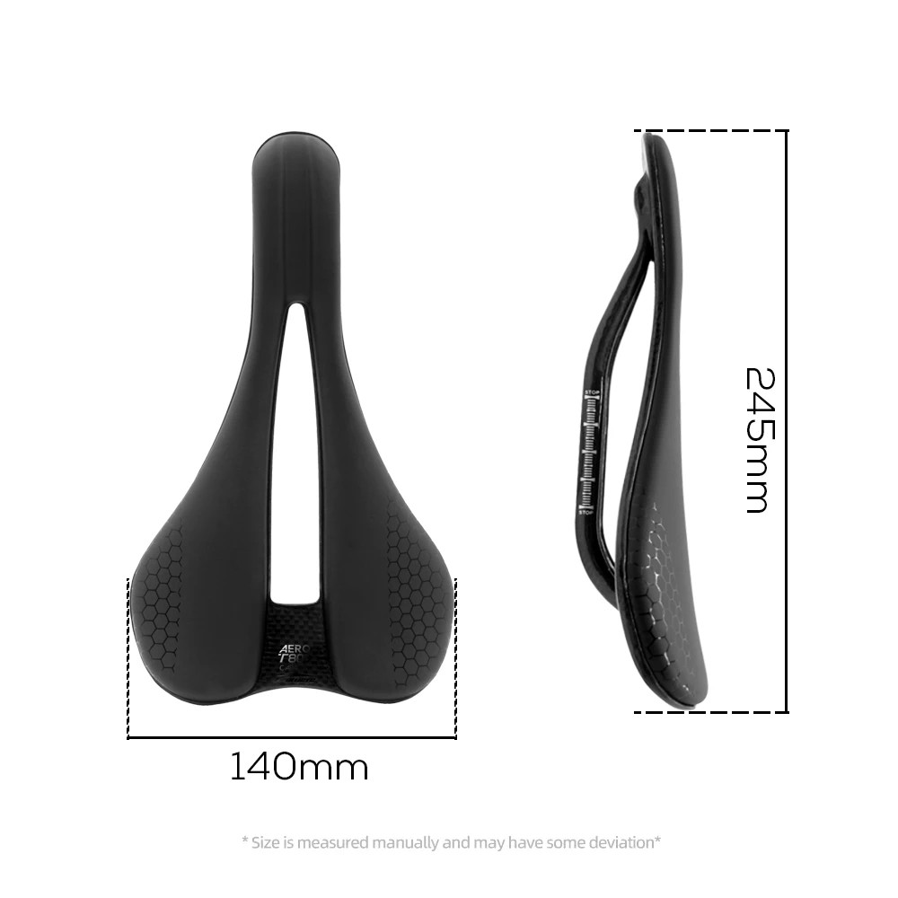 Full Carbon Fiber Leather Saddle 245*140mm MTB Road Race Bicycle Seat Cushion