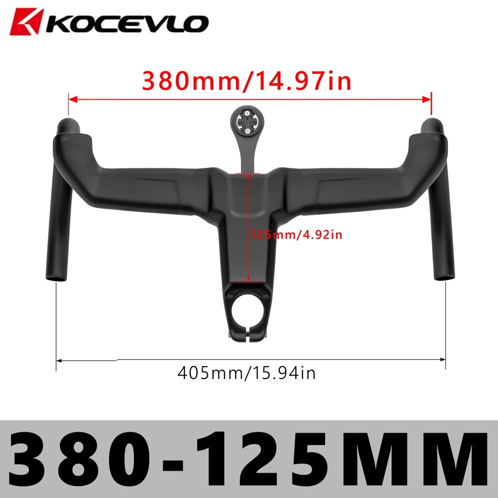 Road Bike Carbon Integrated Handlebar 28.6/31.8mm with Spacers Internal Cables