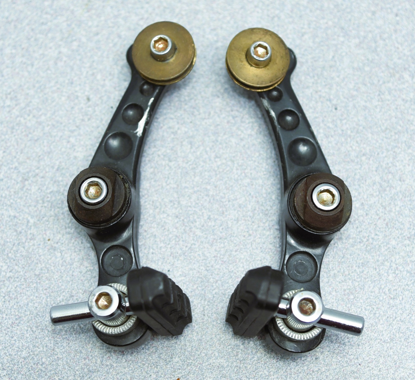 SUNTOUR ROLLER CAM BRAKE SET, FRONT/REAR COMPLETE, RARE BLACK! vintage mtb