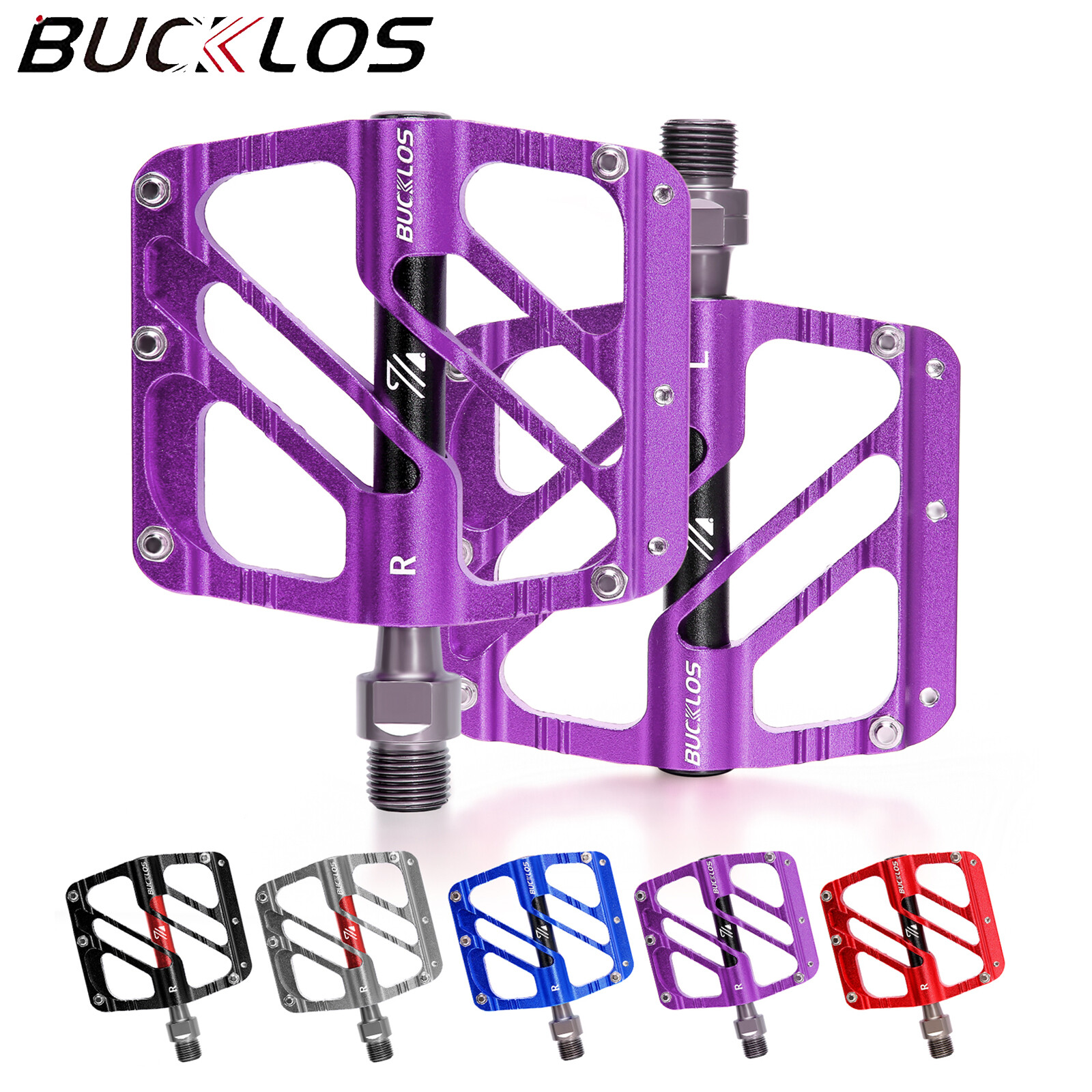 3 Bearings Flat/Platform Pedals Mountain Bike 9/16″ Fit Shimano/Rockbros MTB DH
