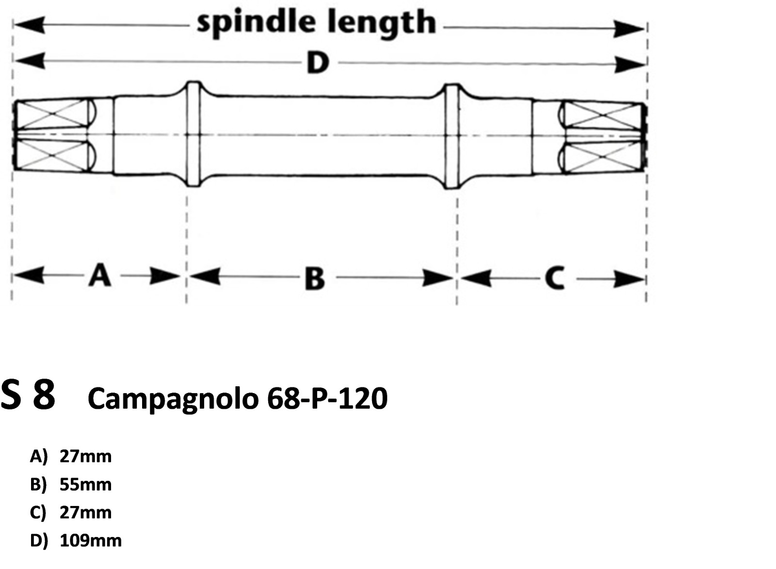 Campagnolo Track Bottom Spindle 68-P-120 109mm