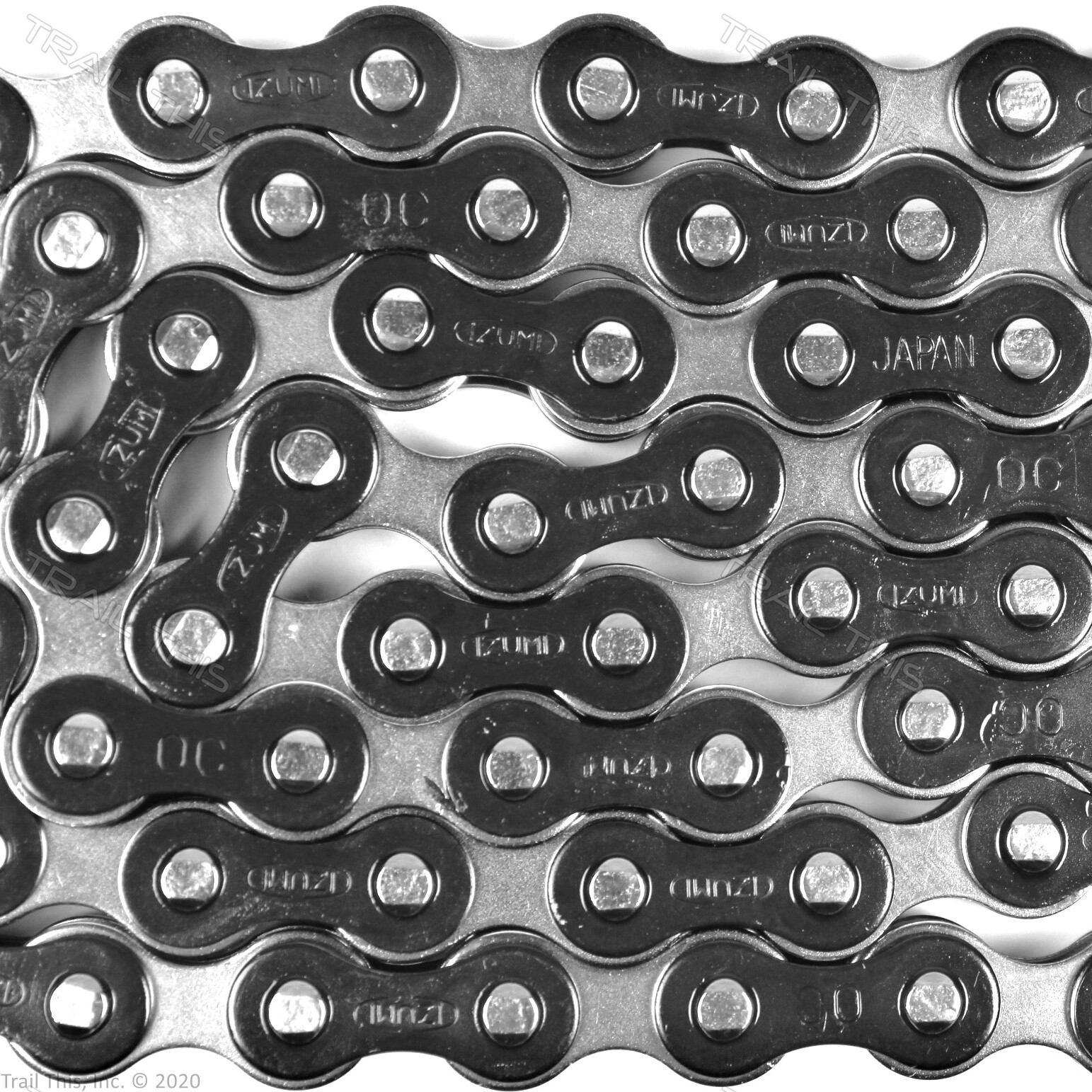 Izumi Jet Silver & Black 1/2 x 1/8 116L Single-Speed Bike Chain BMX Track Fixie