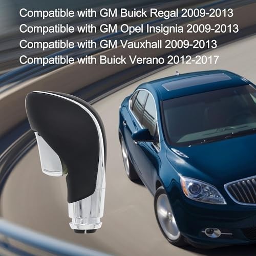 Automatic Gear Stick Shift Knob Black Fit for Buick Verano Regal Black + Silver