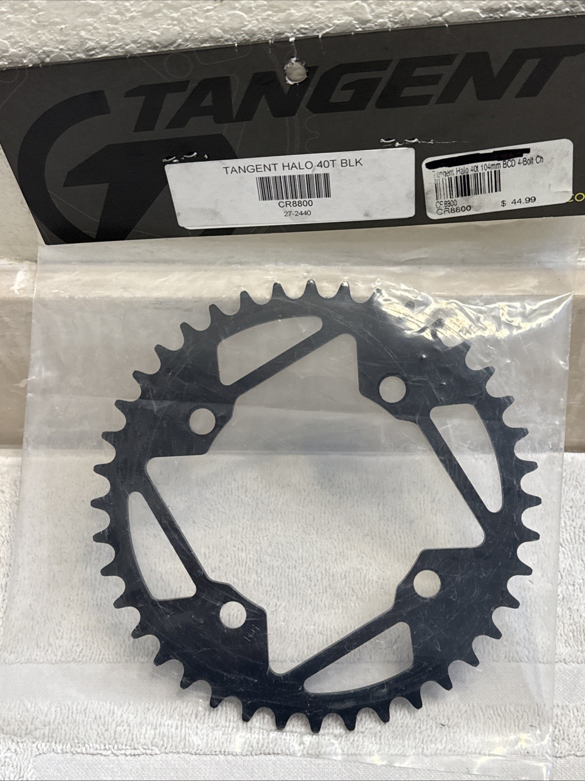 Tangent Halo 40T Chainring – 4-bolt – 104BCD – Black [spu]