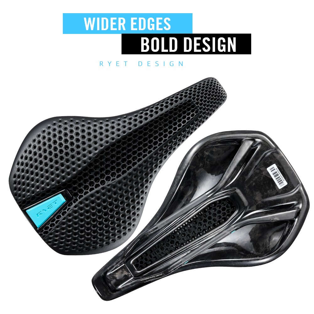 3D Printed Carbon Bike Saddle Carbon Rails 143/155MM for MTB Gravel Road Bike
