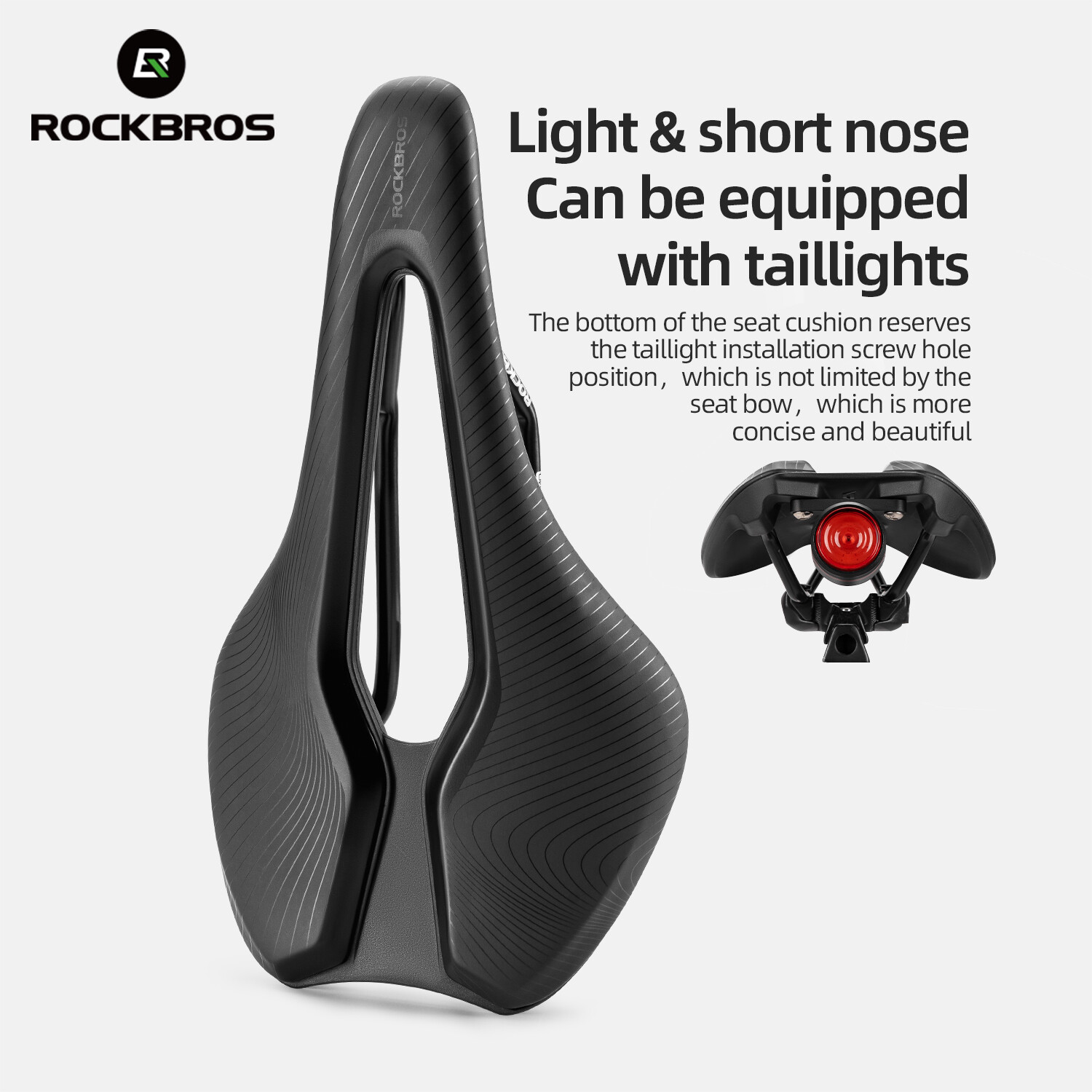ROCKBROS Bike Seat Comfort Bicycle Saddle MTB Road Bike Soft Seat Cushion& Light