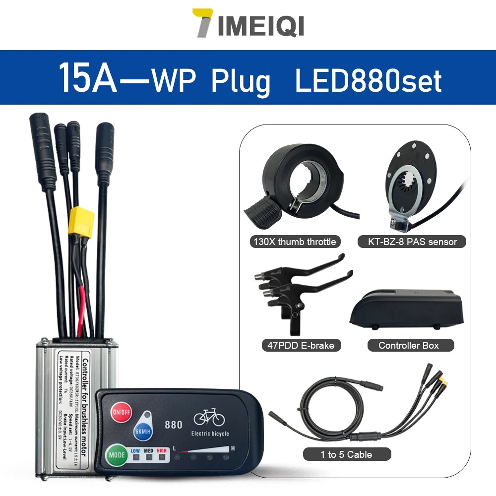 Electric Bike Controller 36V 48V 15A Waterproof 6 Mosfet Controller with Display