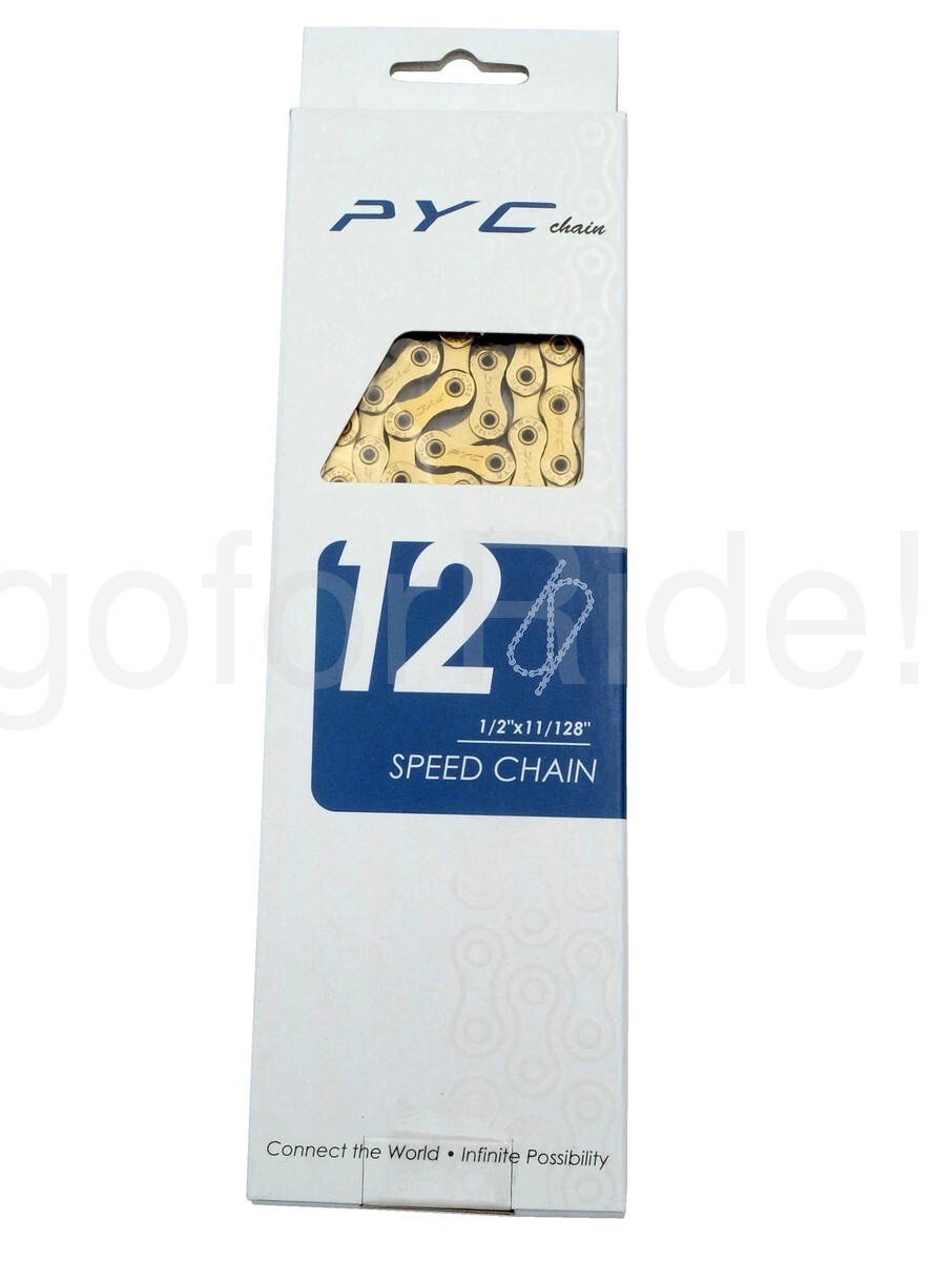 PYC 12Speed Road Bike Chain SP1201 for Shimano/Sram Ceramic Coating Ti Gold 126L