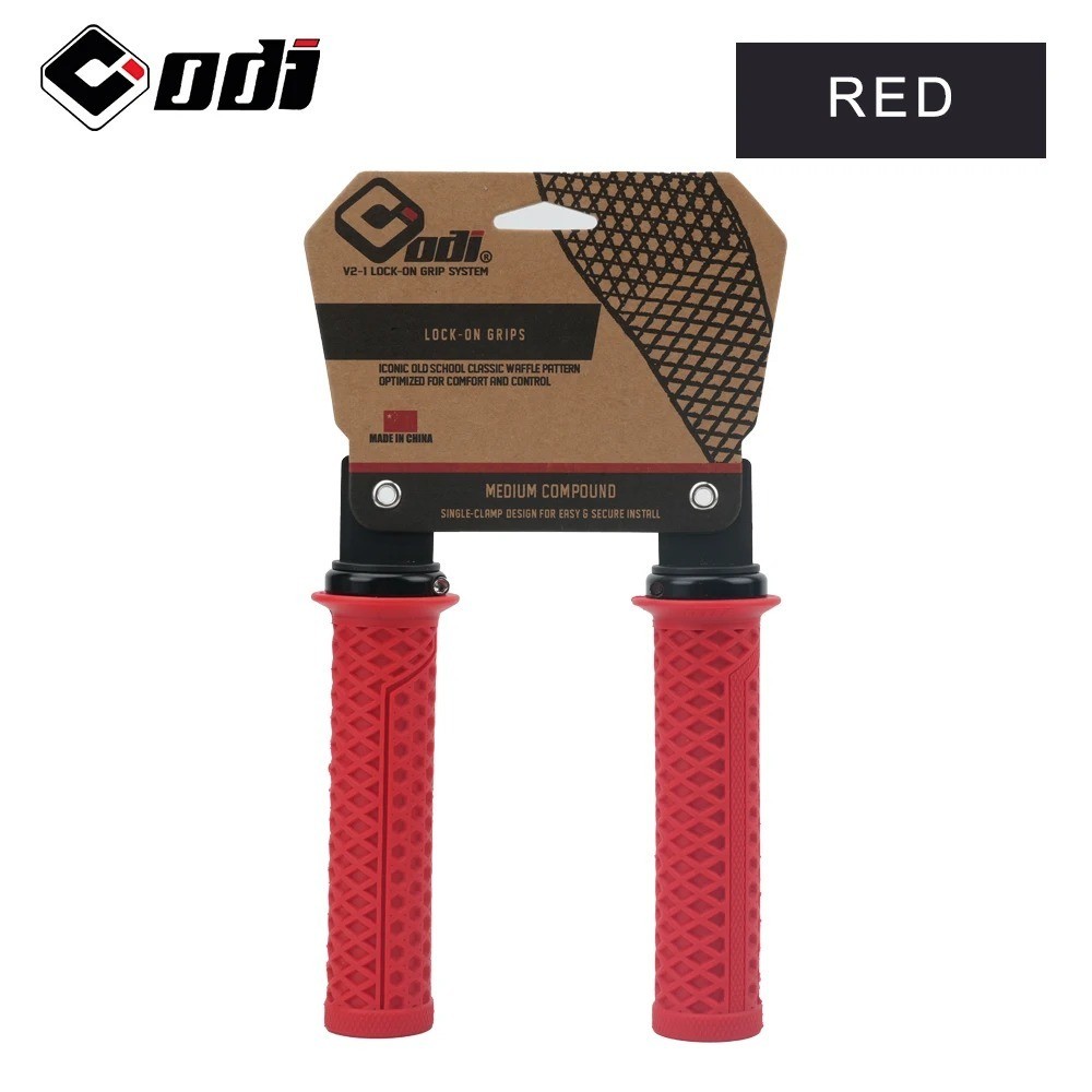 ODI VS-21 MTB Handlebar Grips Lock-On Silicone Waffle Pattern Anti-Slip 130mm