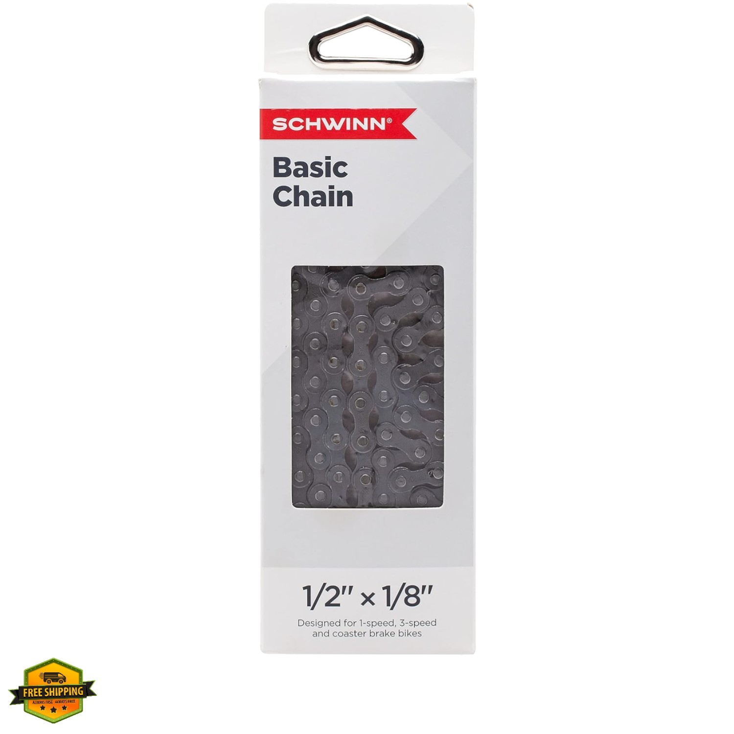 Chain, Steel Replacement Chain, 112 Links, Fits Derailleur & Non-Derailleur B…