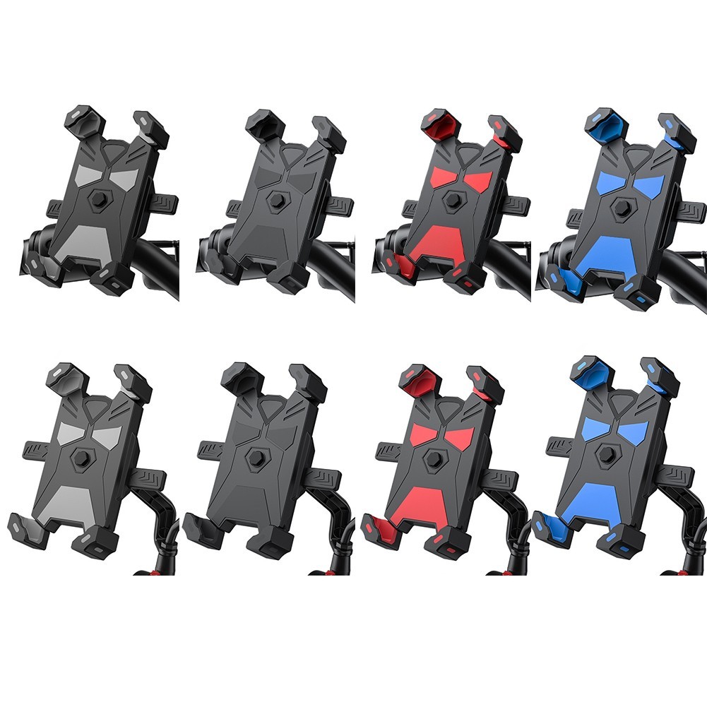 Shock Resistant Bicycle Phone Holder for Smartphones – Black Red Blue Grey