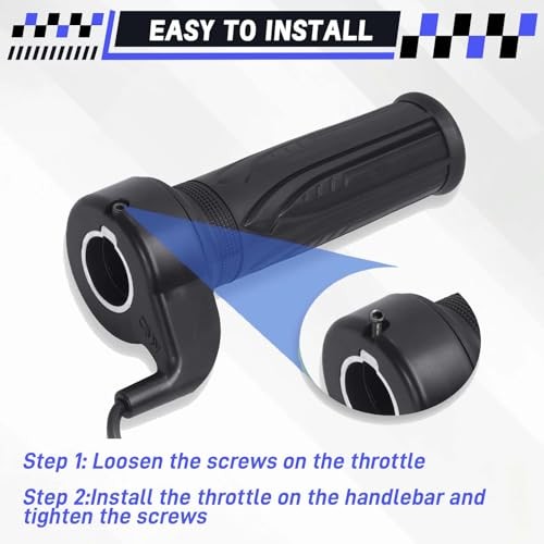 Grip for Electric Bike 12V–72V, 3-Pin Waterproof Universal Full Twist Throttle