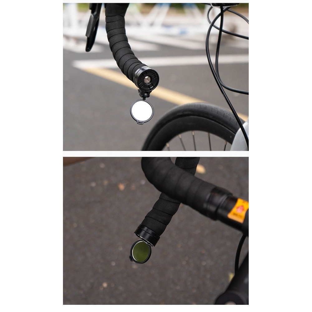 Bicycle Rearview Mirror Set for 2 pcs Black Plastic Frame Clear 30mm for acrylic