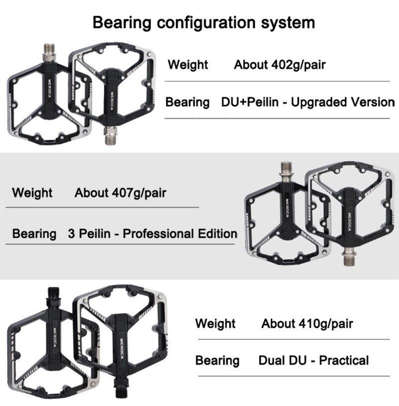 2pcs 9/16″ Mountain Road Bike Pedals DU + Bearing Cycling Bicycle Pedals MTB