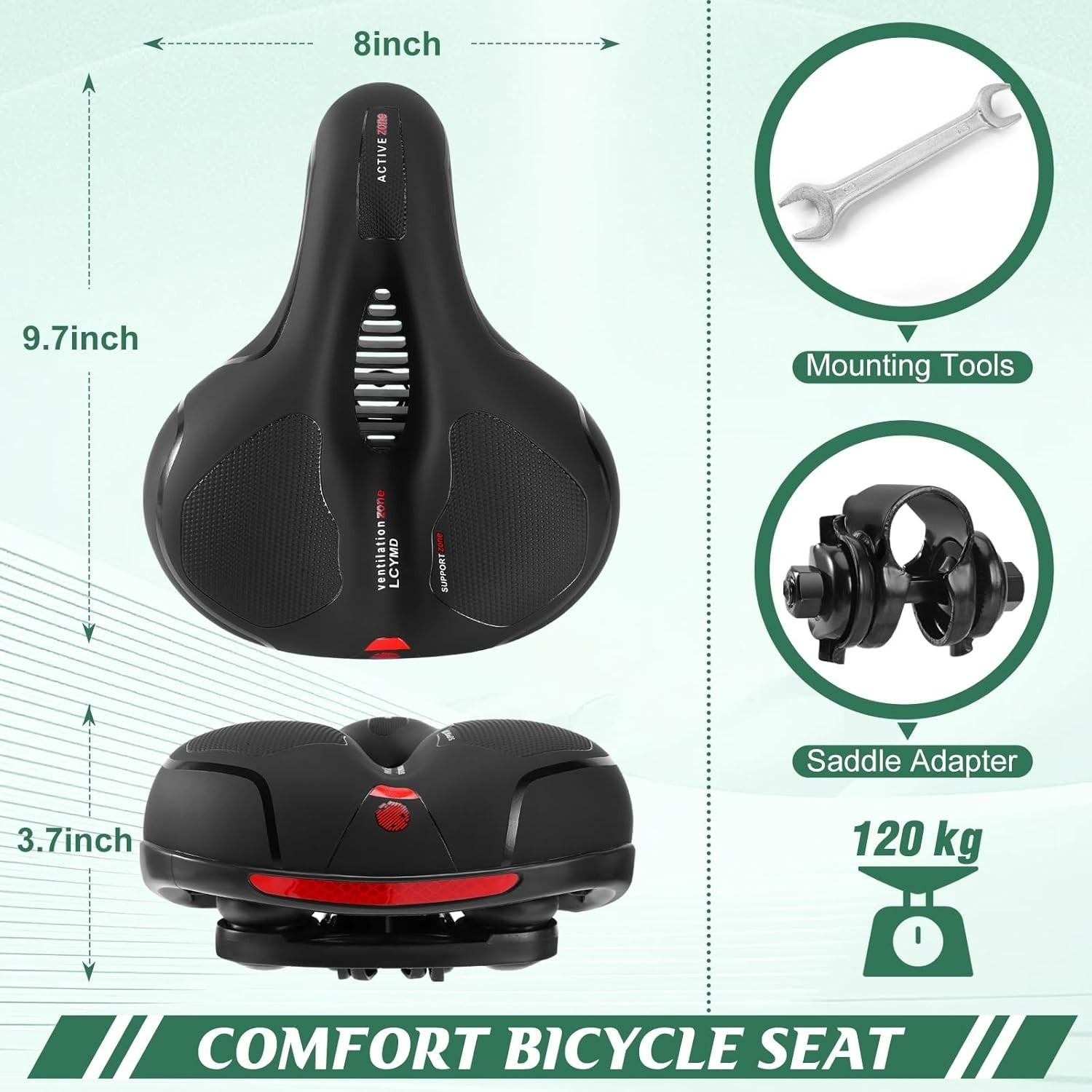 Comfortable Waterproof Bicycle Seat Cushion for Men Women | Memory Foam, Shoc…