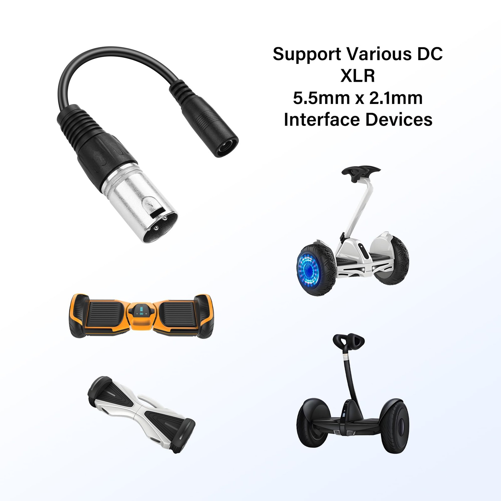 PNGKNYOCN 2A DC Power Cable,2 Pack DC 5.5 x 2.1mm Female to 3 pin XLR Male Po…