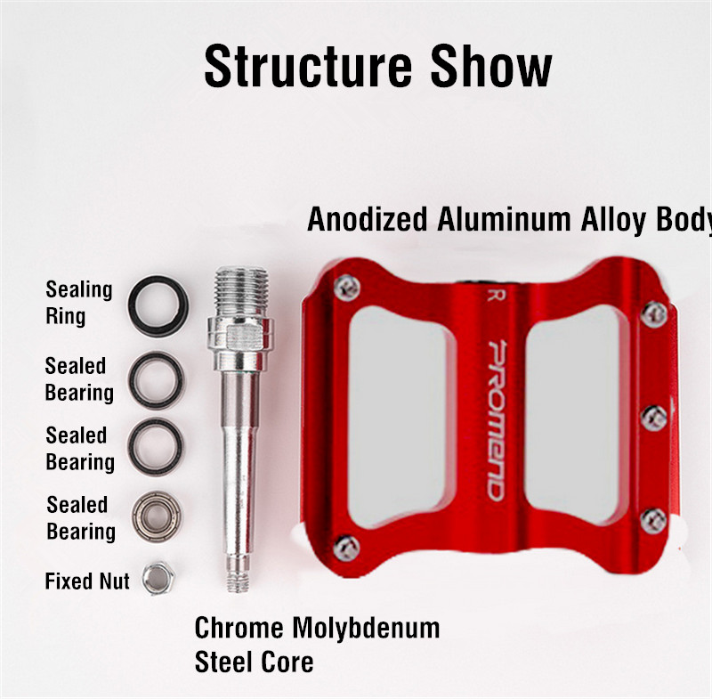 PROMEND Ultralight Mini Folding Bicycle Pedals 3 Bearing MTB Road Bike Pedals