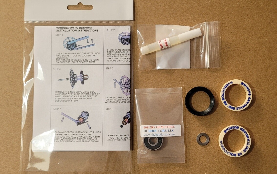2 QTY. .000 STANDARD HUBDOCTOR «SUPER» REPLACEMENT BUSHINGS FOR MAVIC FREEHUBS