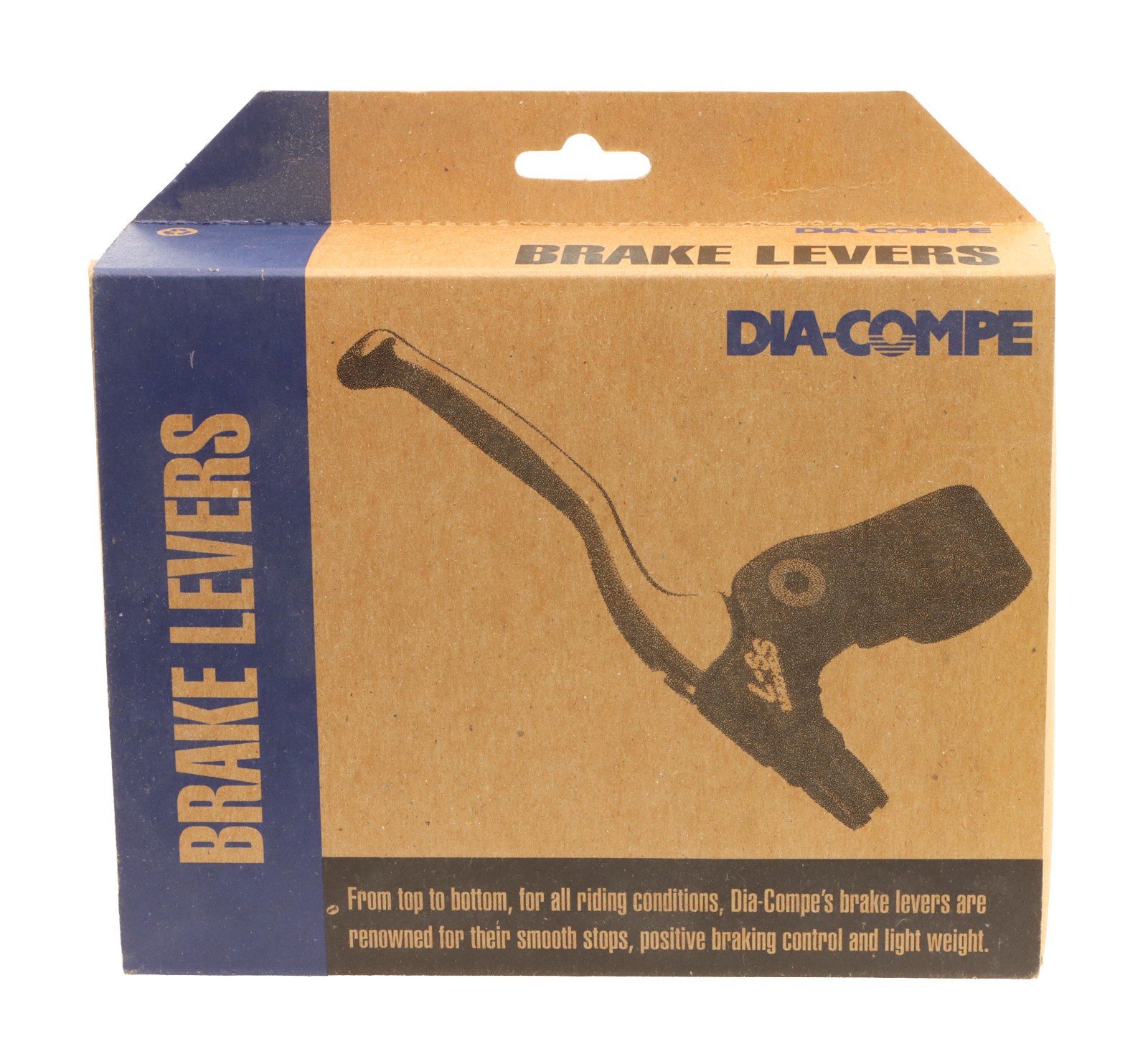 Dia-Compe SS-7 Brake Levers PAIR 2-Finger Short Stop 22.2mm Clamp Black NEW NOS