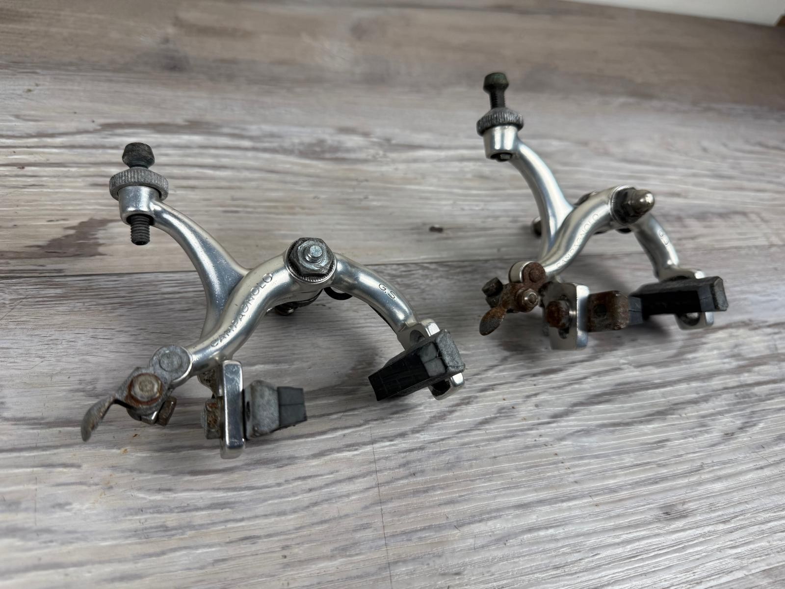 Vintage Campagnolo G.S. Caliper Brakes Set Silver GS Road Bike Side Pull Italy