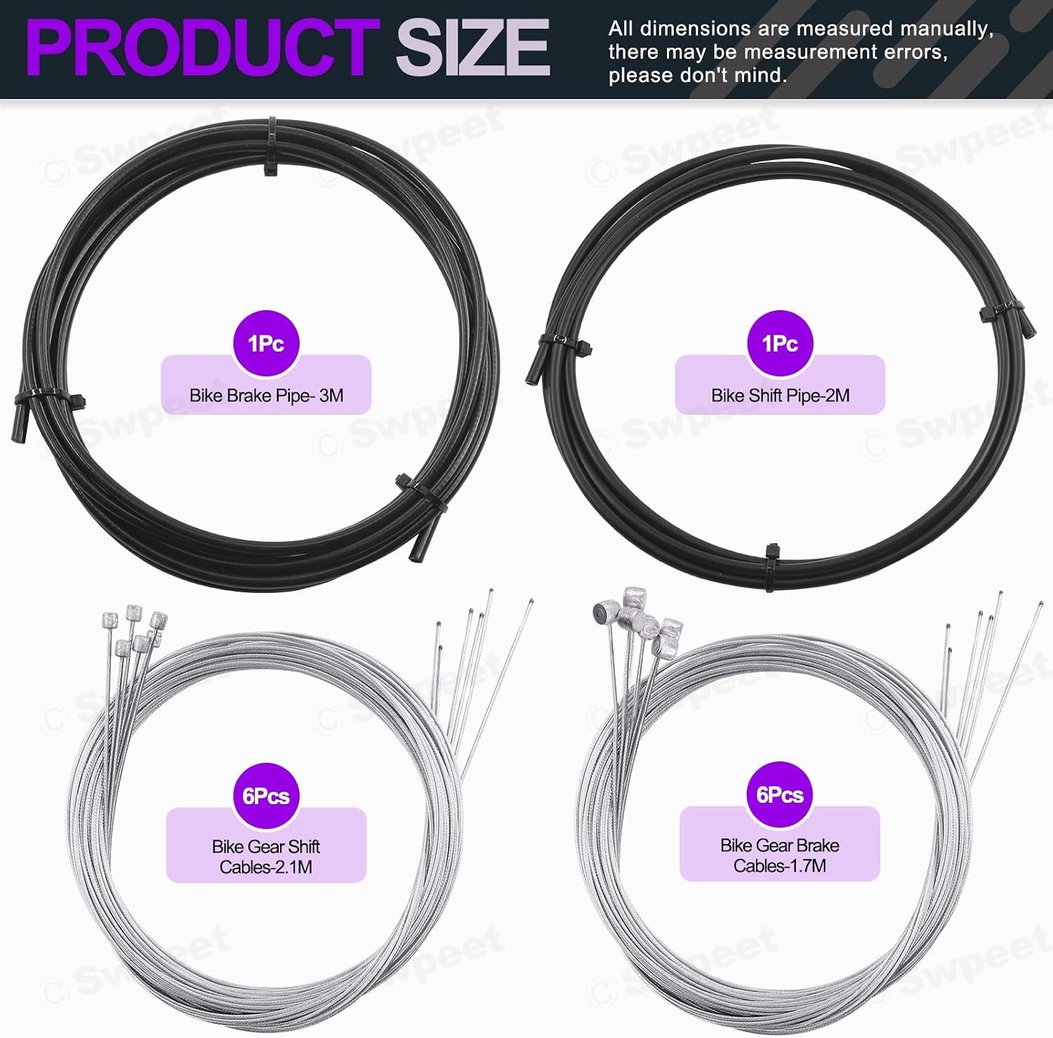 67Pcs Universal Bicycle Shifter Cable Housing with Bike Cable Cutter Kit, Bra…