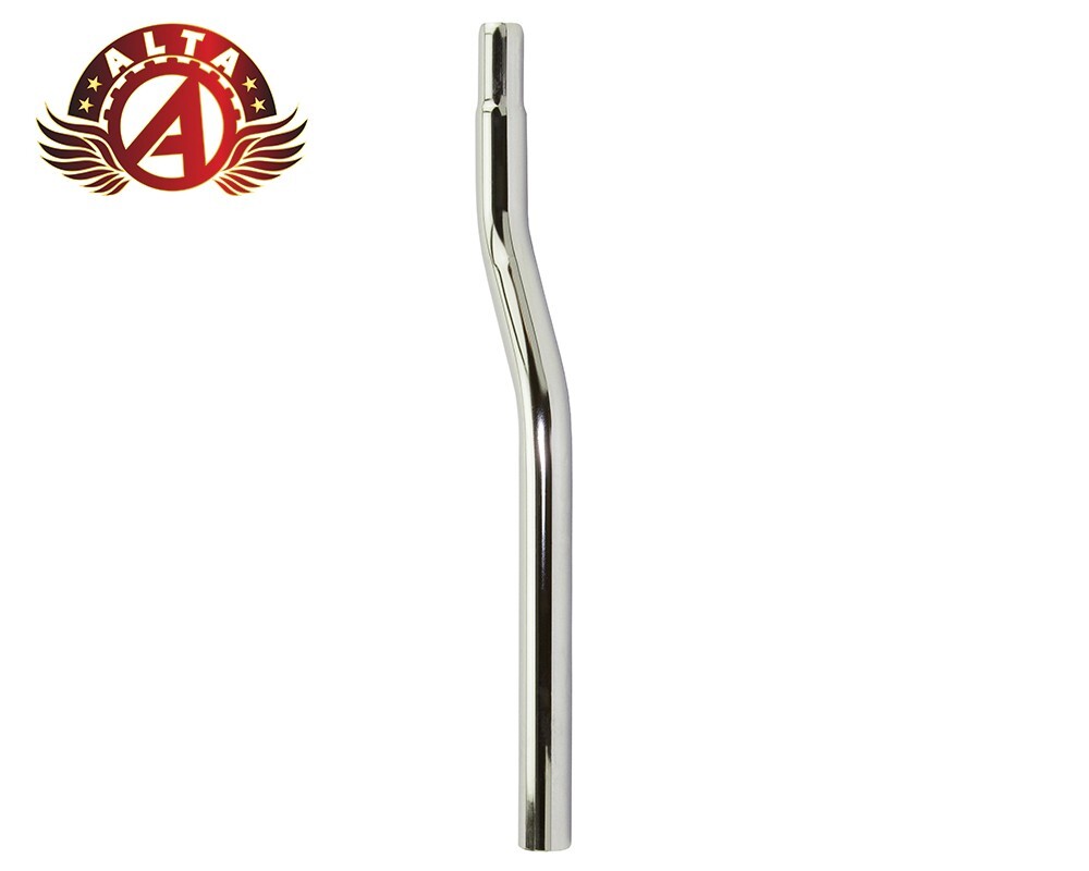 ALTALINE Bicycle Steel Snake Seat Post 25.4mm (1″) Chrome Cruiser Drain Pipe