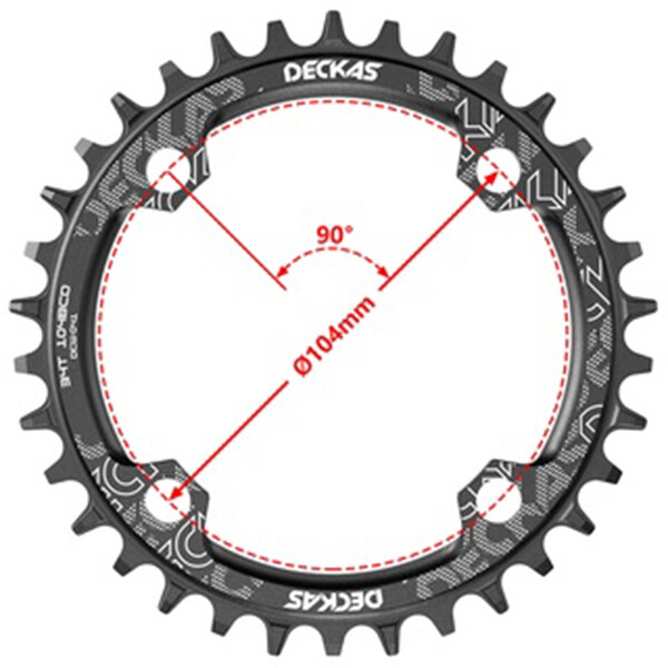 Deckas 104BCD Round Wide Chainring MTB Mountain Bike Bicycle Crankset Tooth