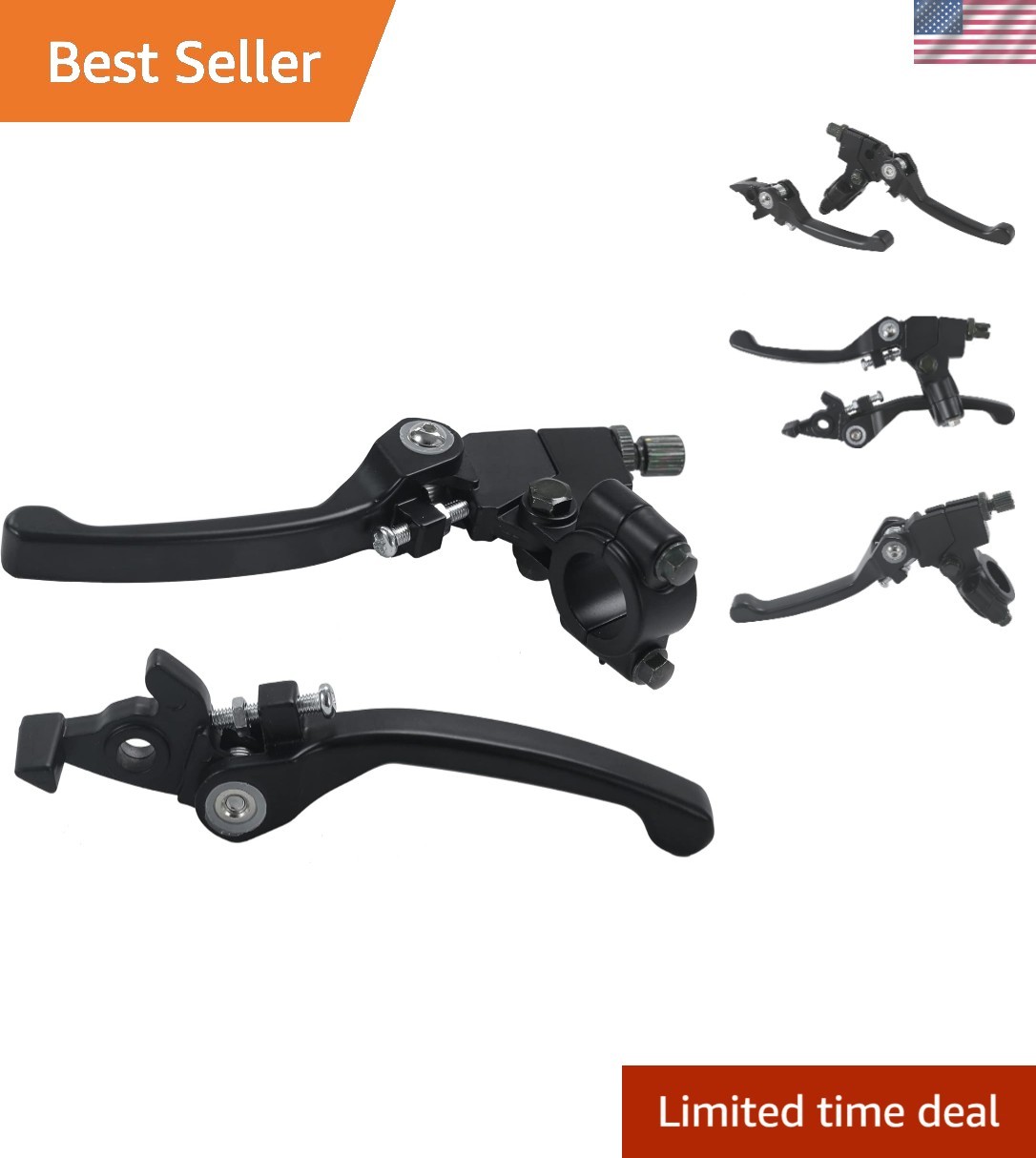 Lightweight and Easy to Install Black Aluminum Clutch Brake Lever for Motorbikes