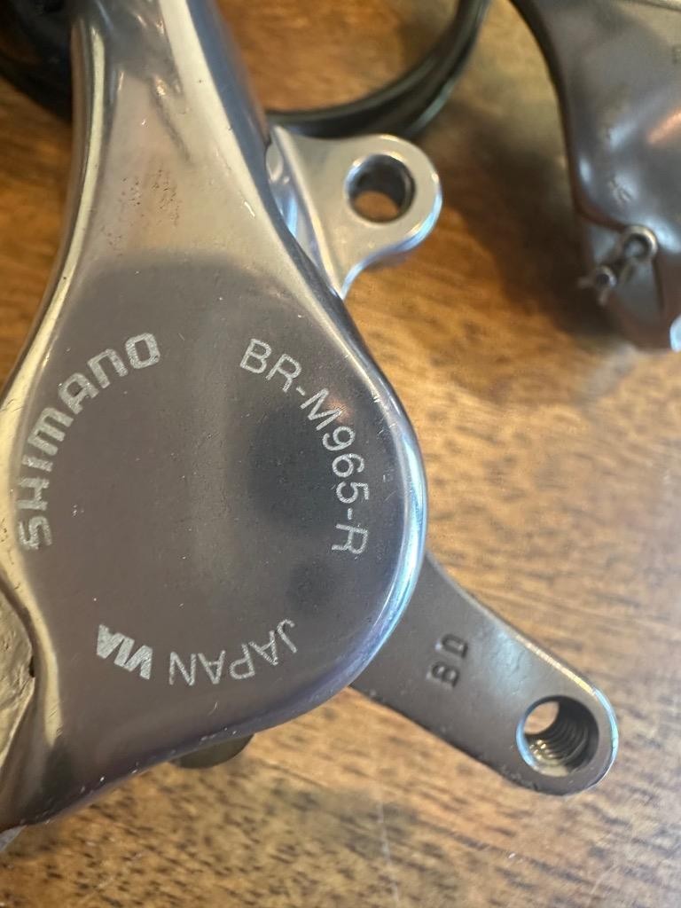 Shimano XTR BR-M965 Disc Brake Calipers + Fork & Frame Adapters No Rotors