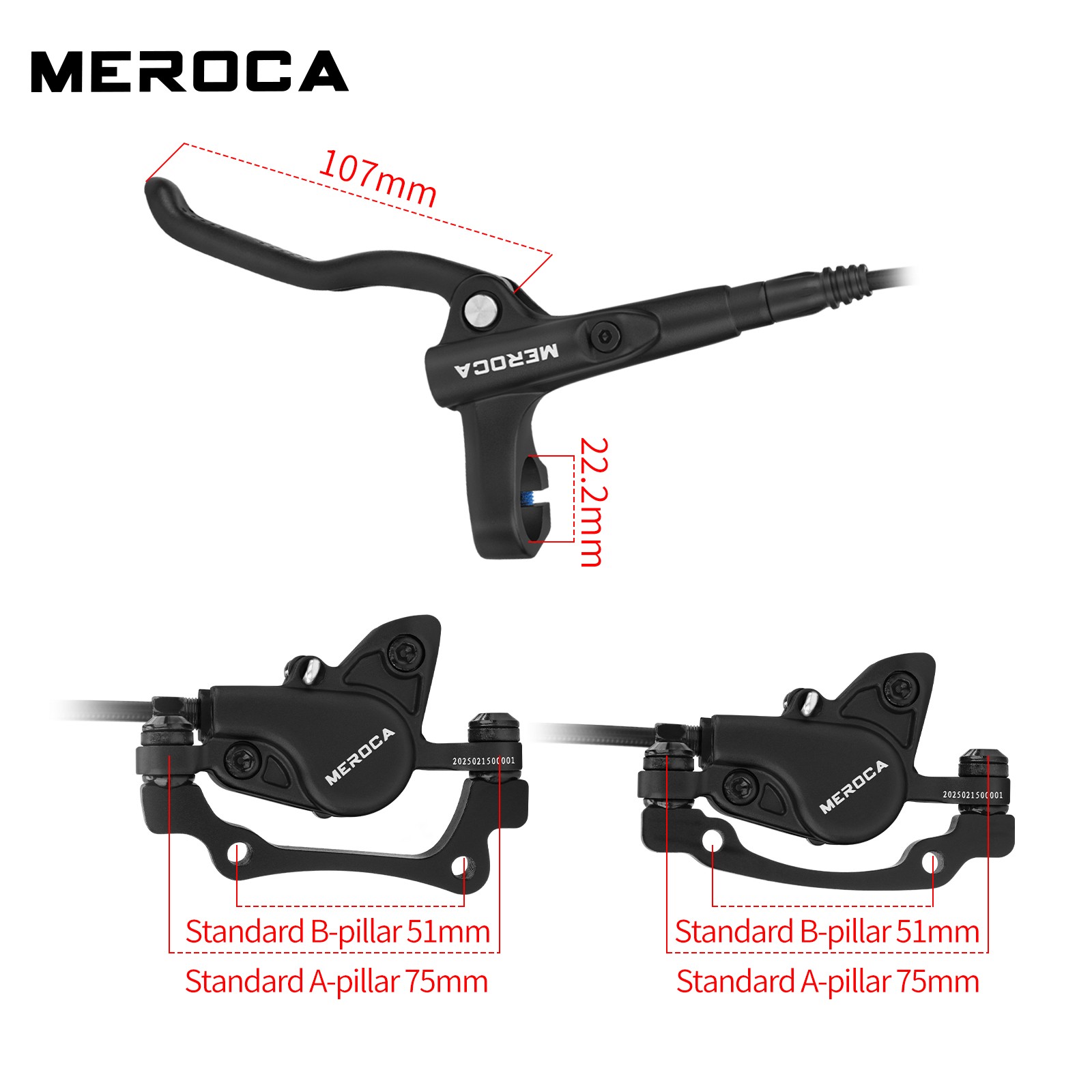 MEROCA MT500 Hydraulic Disc Brake Set MTB Bicycle Brakes Front/Rear 800/1400mm