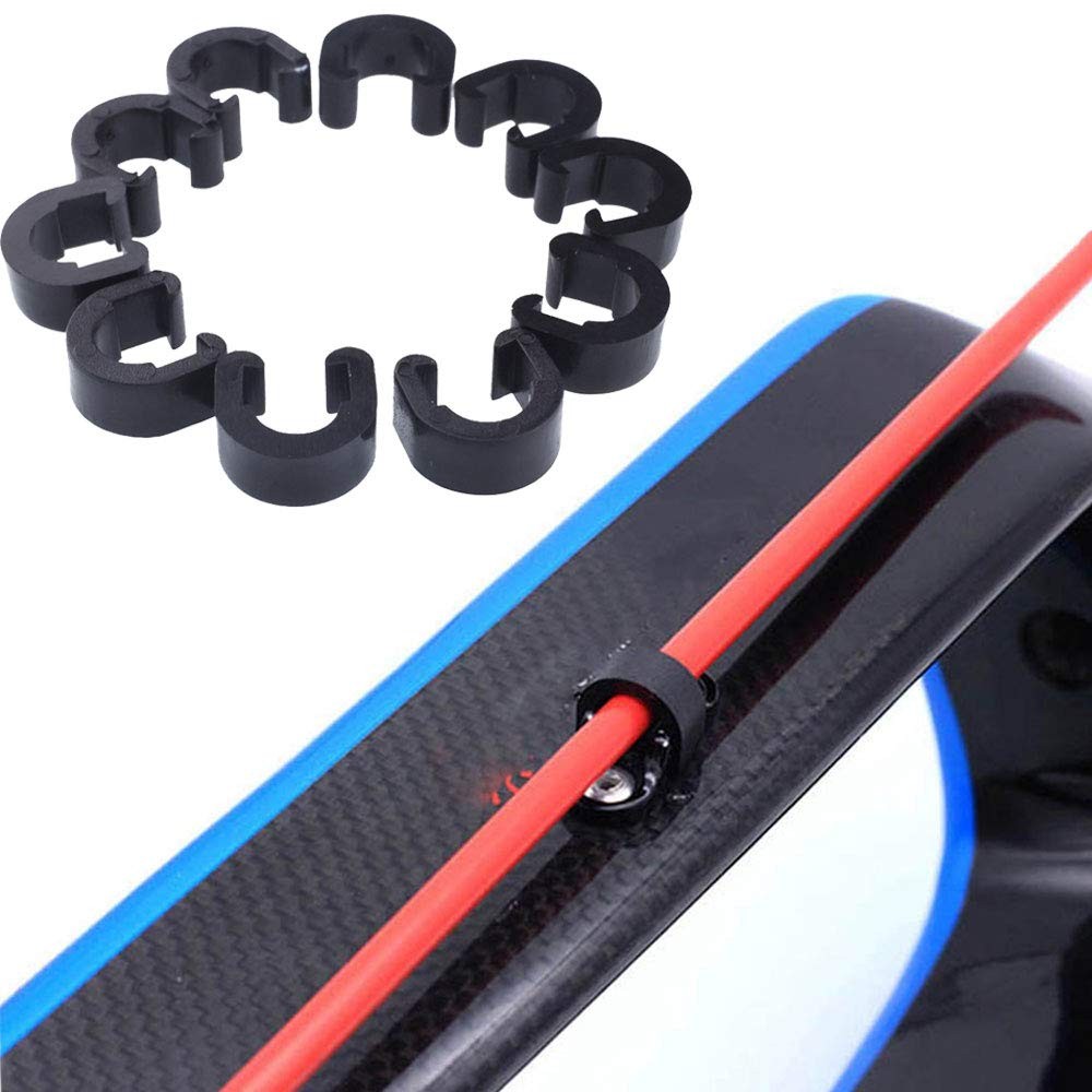 Saipe 40pcs Plastic Bicyc le C-Clips Clamps Housing Hose Guide Black