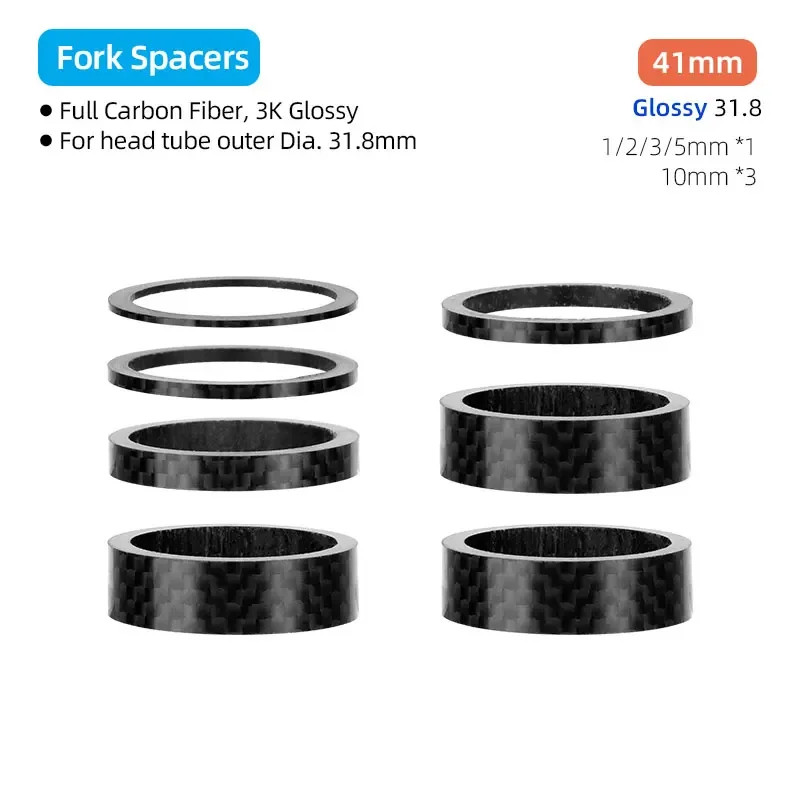 31.8Mm Fork Headset Carbon Spacers MTB Bicycle Handlebar Stem Rise up Adjust Was