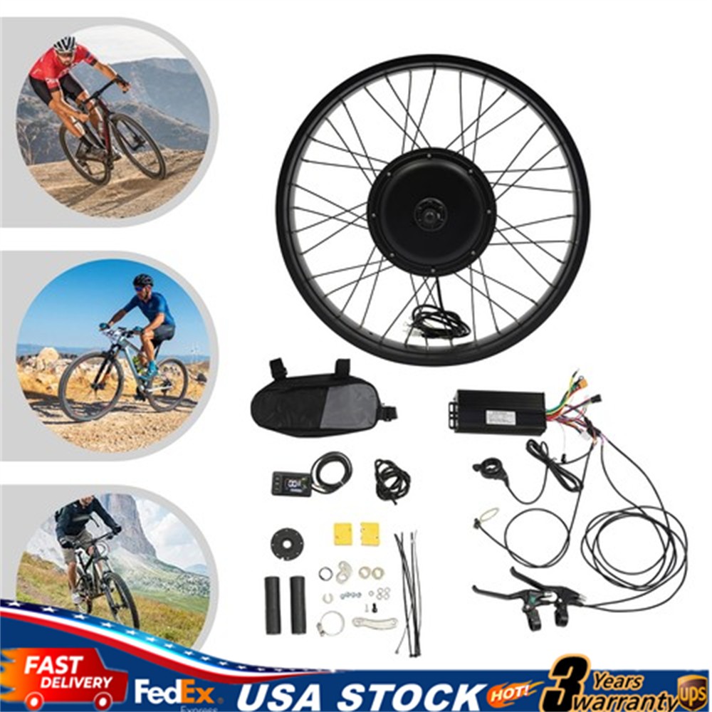 26″ 48V 1500W Electric Bicycle Motor E-Bike Front Wheel LCD Conversion Kit NEW